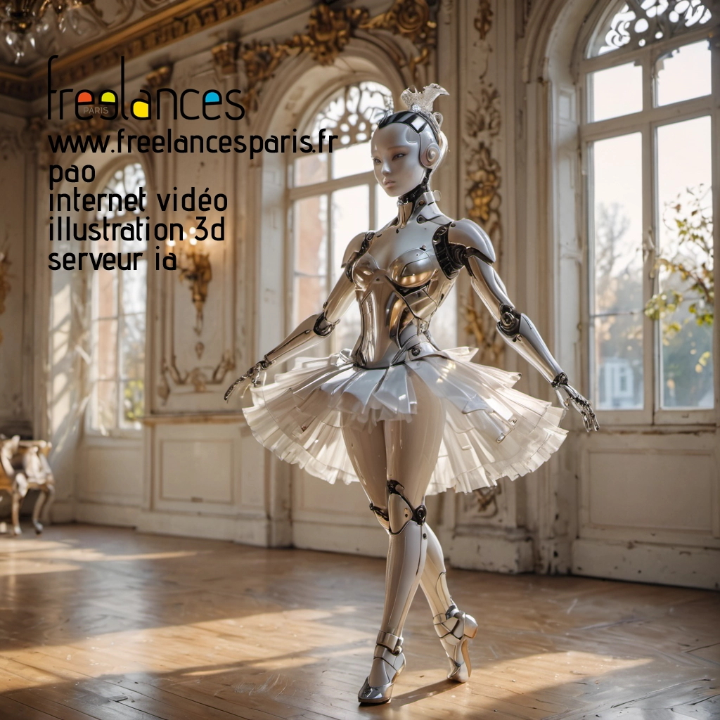 Pao mise en page internet vidéo illustration 3d serveur IA générative AI freelance paris studio de création magazines PTZL80Y0